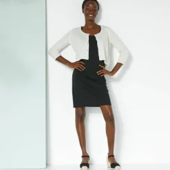 Trui En Vest<Blancheporte Bolero-vest met knopen, zachte touch ecru