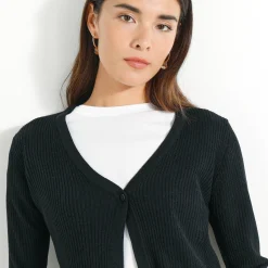 Trui En Vest<Blancheporte Bolerovest, ribtricot zwart