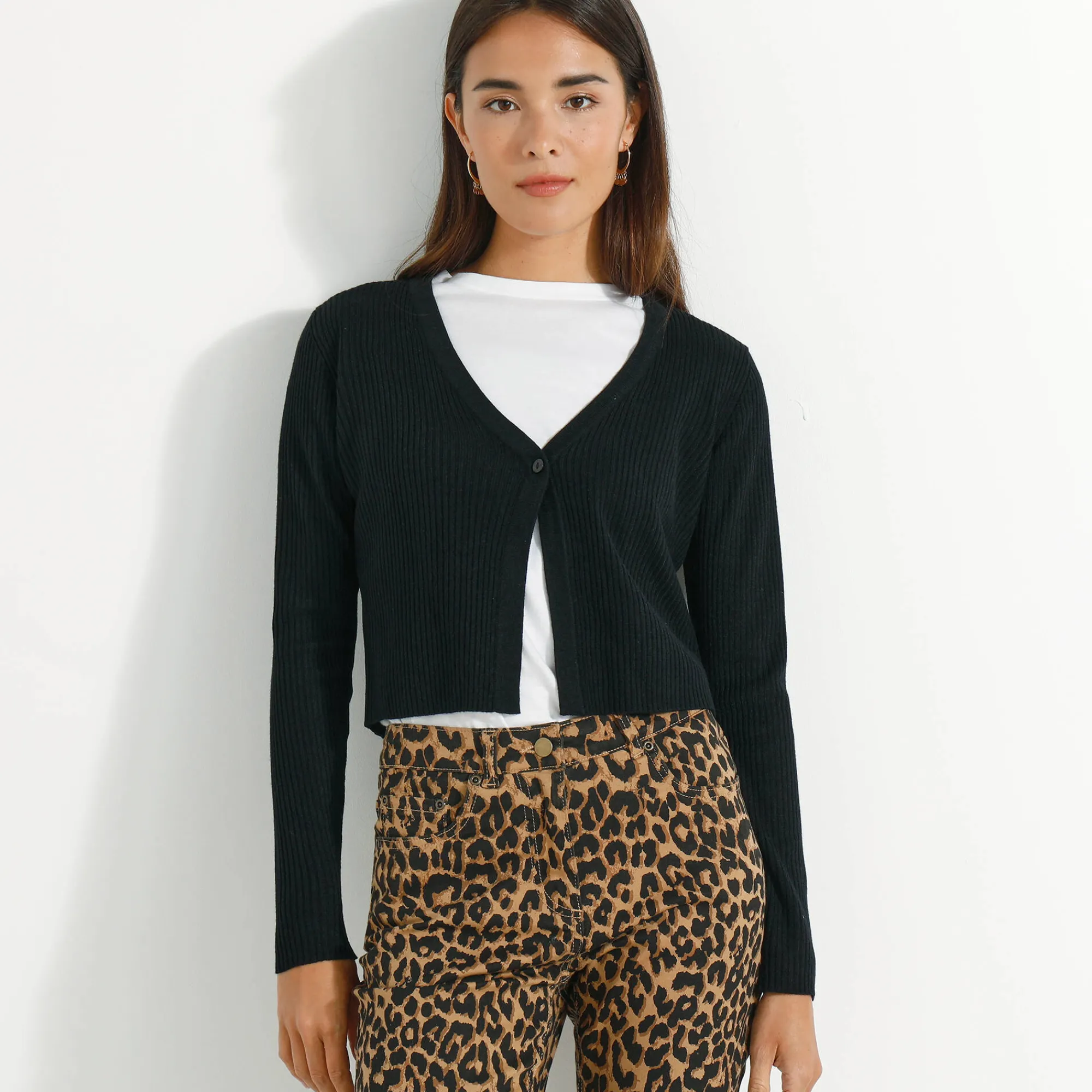 Trui En Vest<Blancheporte Bolerovest, ribtricot zwart