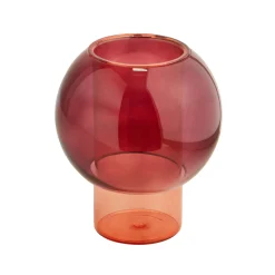 Feestdecoratie|Decoratieartikel<Blancheporte Bolvormige vaas in gekleurd glas, 17 cm hoog granaatrood