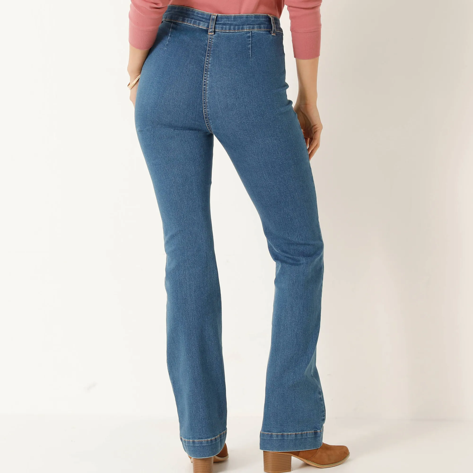 Jeans<Blancheporte Bootcut jeans, opgestikte zakken stone