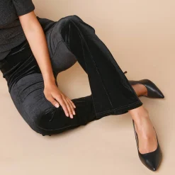 Feestoutfits Dames|Legging<Blancheporte Bootcut legging met elastische taille, in velourstricot zwart