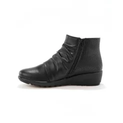 Bottines En Boots|Schoenen<Blancheporte Boots in 2 materialen met plissé en sleehak - zwart