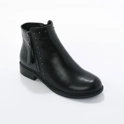 Feestelijke Schoenen|Bottines En Boots<Blancheporte Boots in 2 materialen, rits en sierspijkers zwart