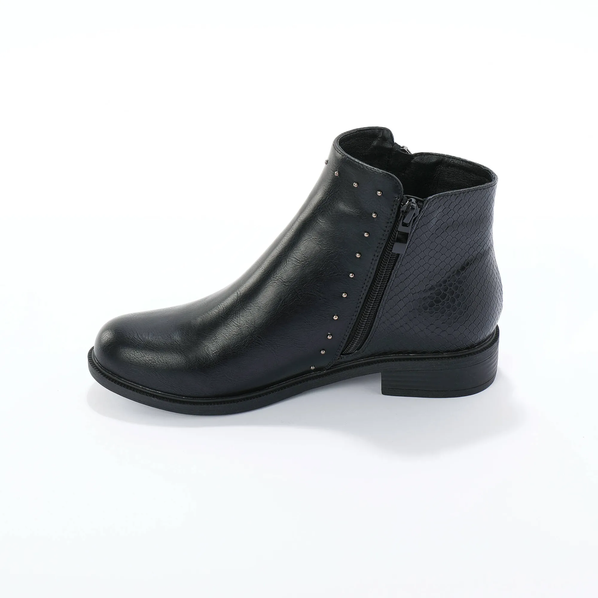Feestelijke Schoenen|Bottines En Boots<Blancheporte Boots in 2 materialen, rits en sierspijkers zwart