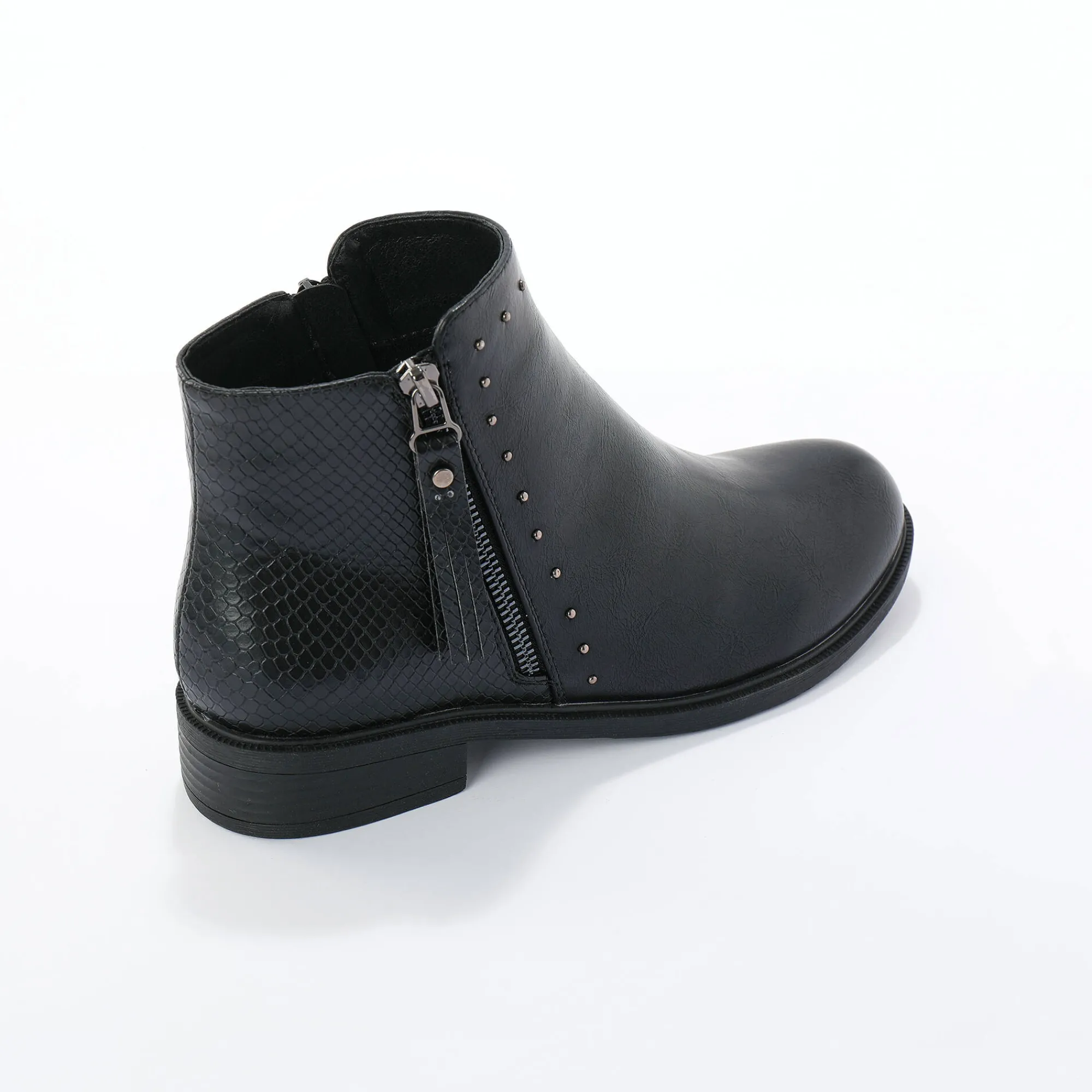 Feestelijke Schoenen|Bottines En Boots<Blancheporte Boots in 2 materialen, rits en sierspijkers zwart