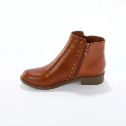 Bottines En Boots|Schoenen<Blancheporte Boots in 2 materialen, rits en sierspijkers karamel