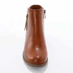 Bottines En Boots|Schoenen<Blancheporte Boots in 2 materialen, rits en sierspijkers karamel