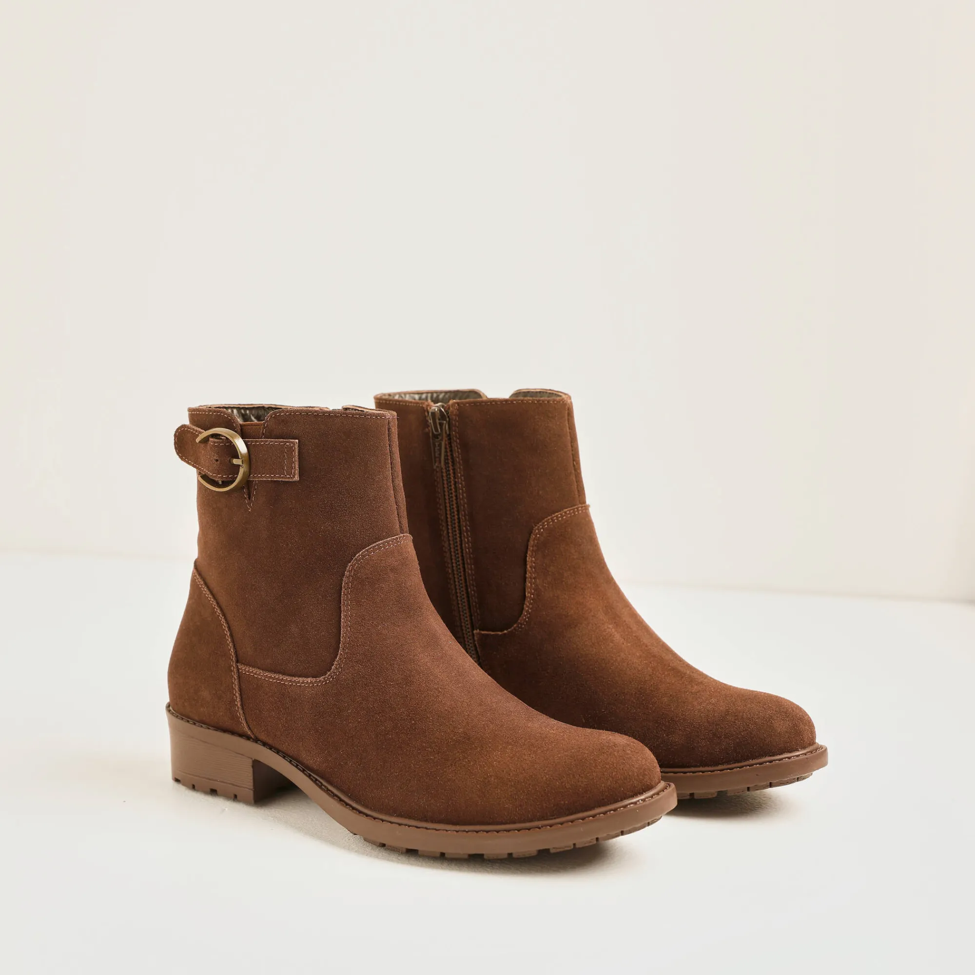 Bottines En Boots|Schoenen<Blancheporte Boots in bikerstijl, splitleer chocolade