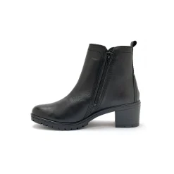 Feestelijke Schoenen|Bottines En Boots<PédiConfort Boots in glad leer met rits en hak, extrabreed zwart