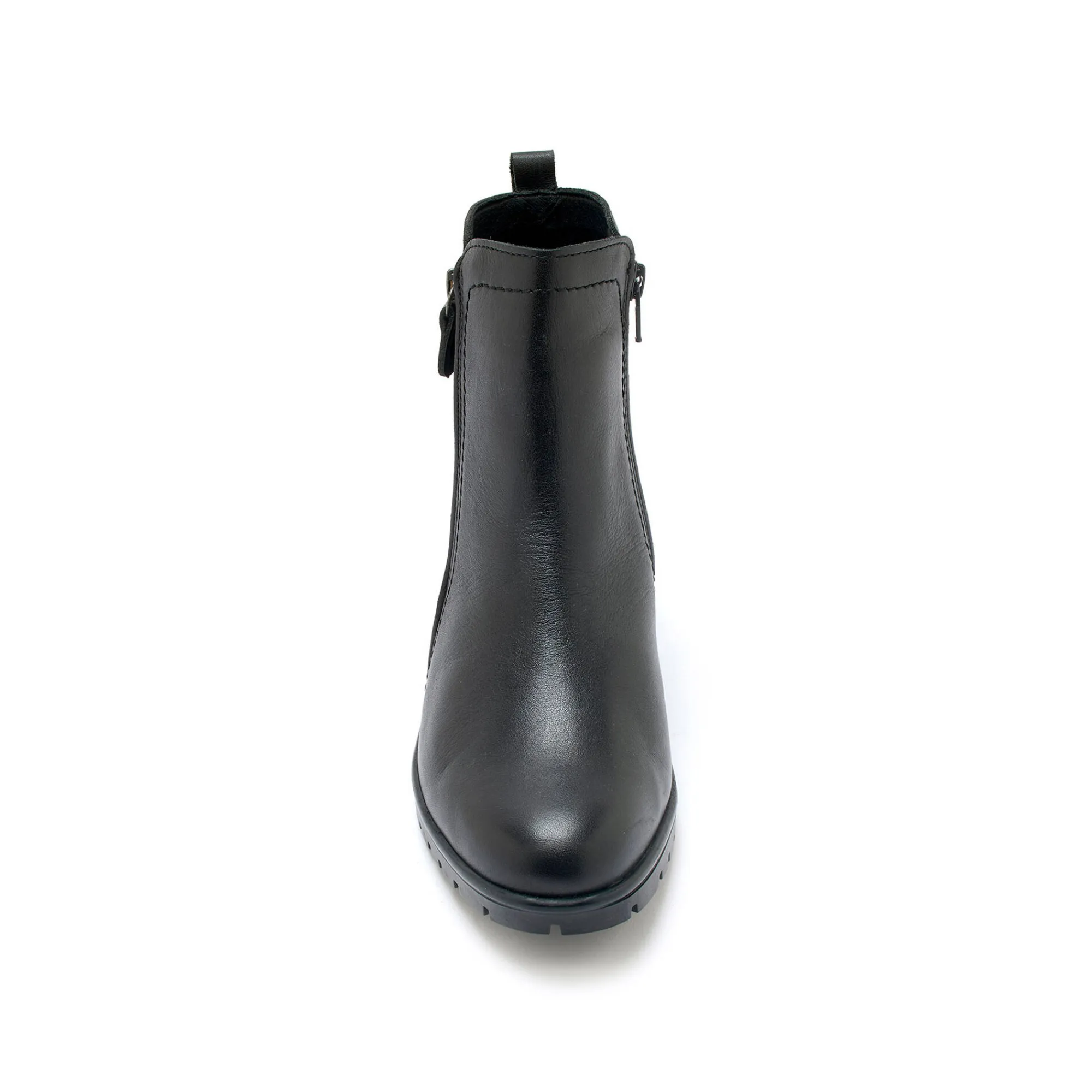 Feestelijke Schoenen|Bottines En Boots<PédiConfort Boots in glad leer met rits en hak, extrabreed zwart