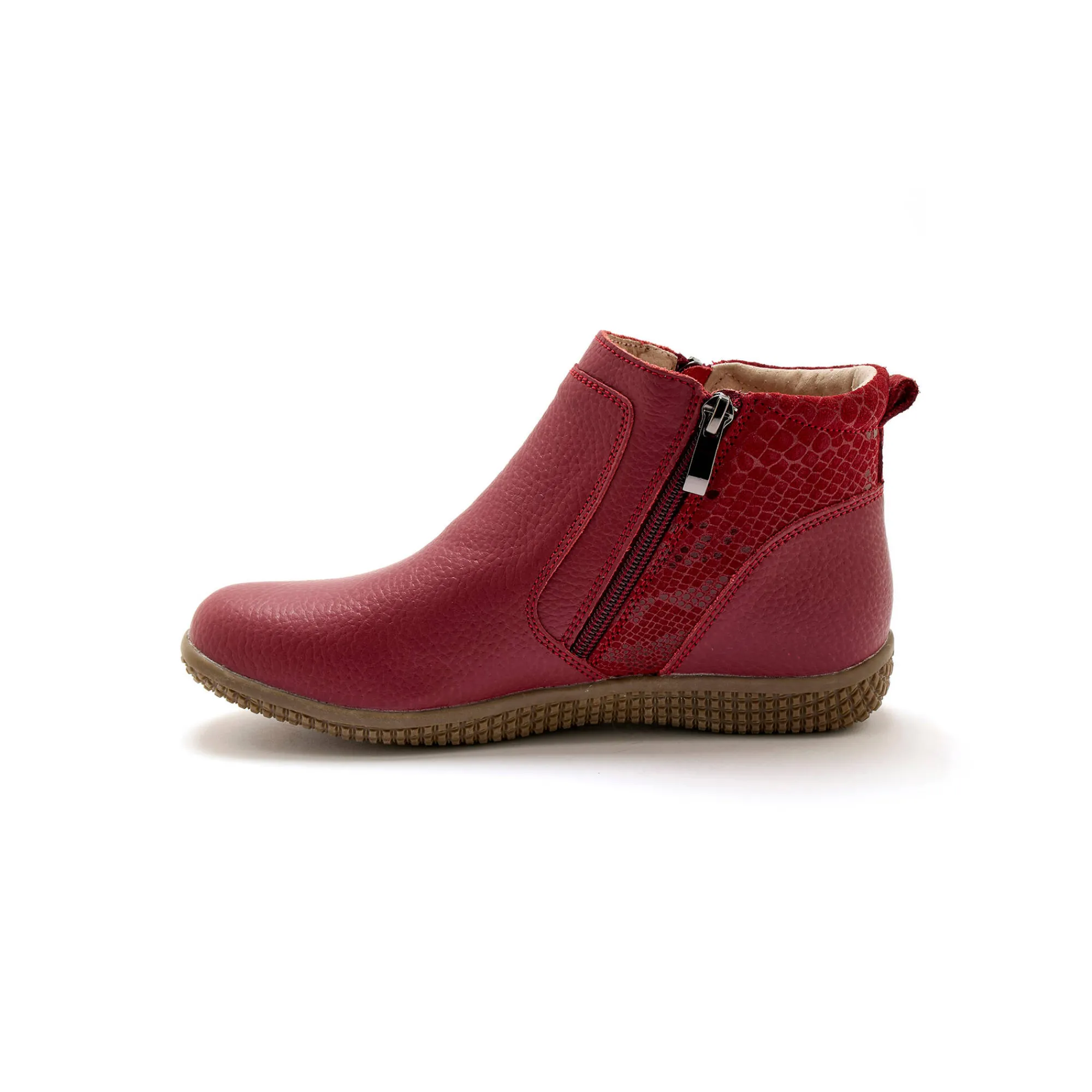 Bottines En Boots|Schoenen<PédiConfort Boots met dubbele rits - verwijderbare comfortzool PÉDICONFORT bordeaux