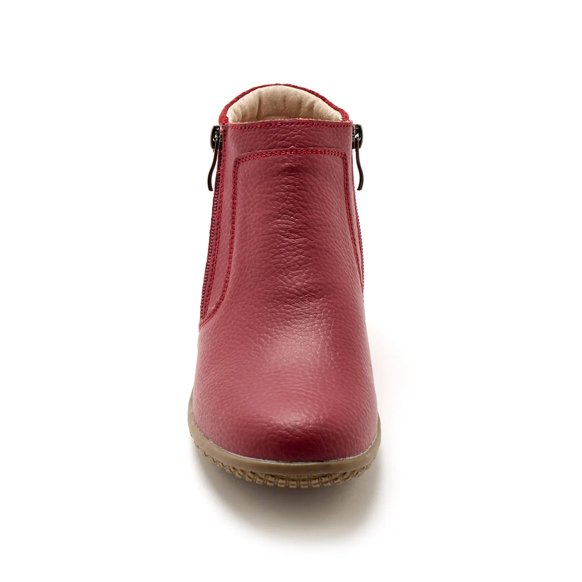 Bottines En Boots|Schoenen<PédiConfort Boots met dubbele rits - verwijderbare comfortzool PÉDICONFORT bordeaux
