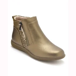 Feestelijke Schoenen|Bottines En Boots<PédiConfort Boots met dubbele rits - verwijderbare comfortzool PÉDICONFORT goudbruin