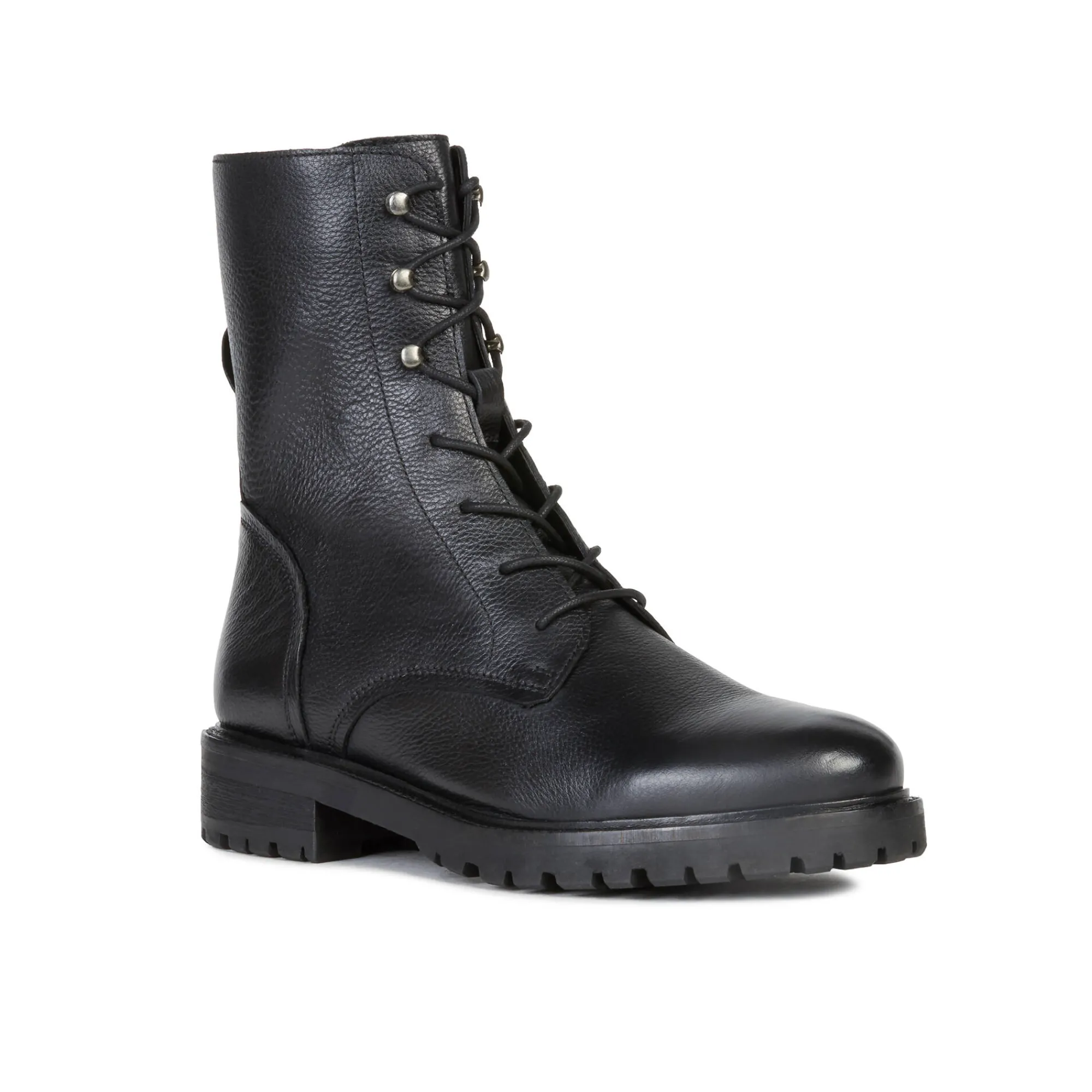 Bottines En Boots|Schoenen<Geox Boots met gekartelde zool en leren bovenwerk, zwart