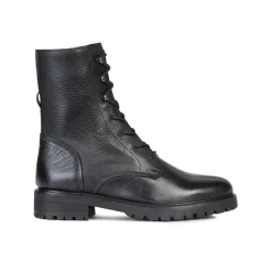 Bottines En Boots|Schoenen<Geox Boots met gekartelde zool en leren bovenwerk, zwart
