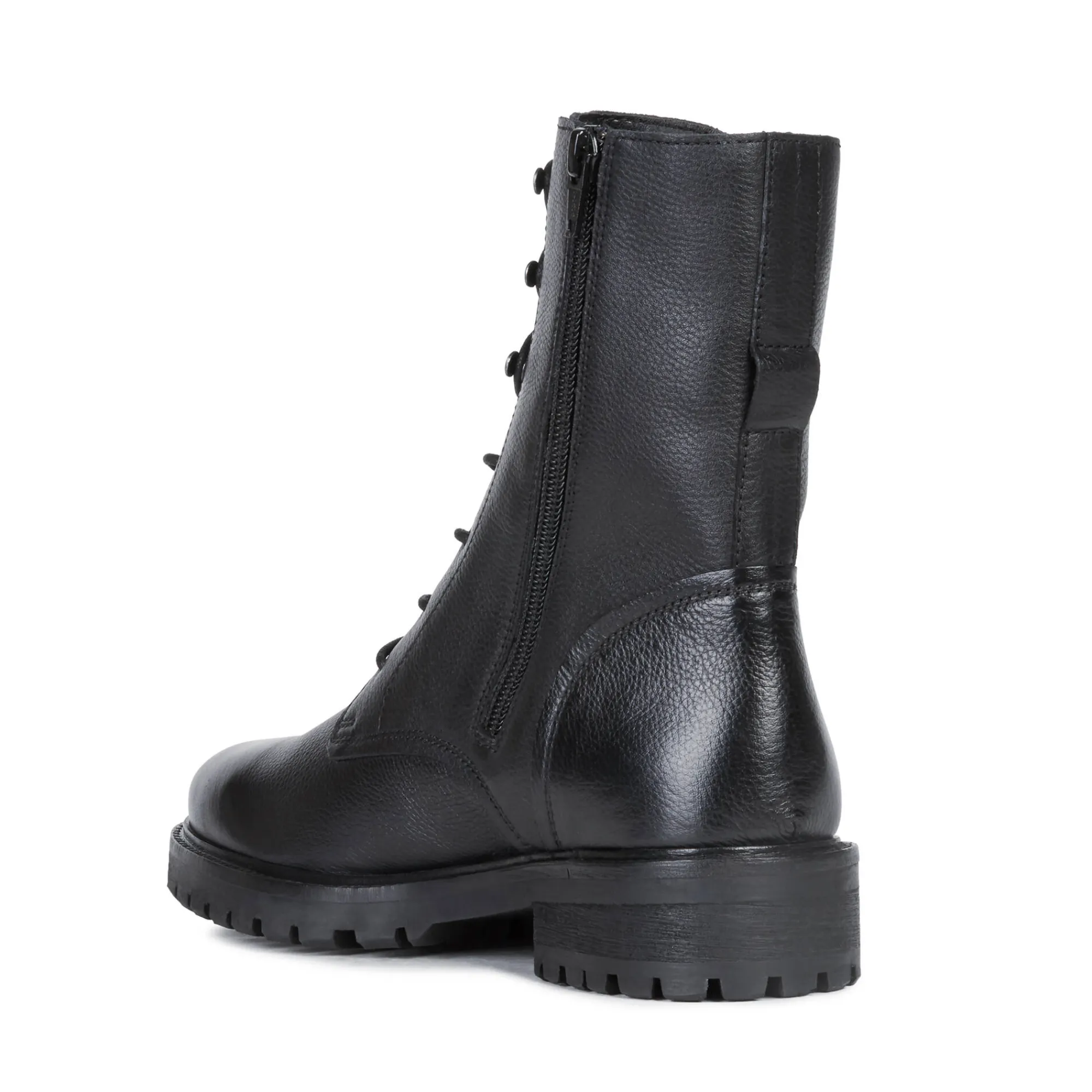 Bottines En Boots|Schoenen<Geox Boots met gekartelde zool en leren bovenwerk, zwart