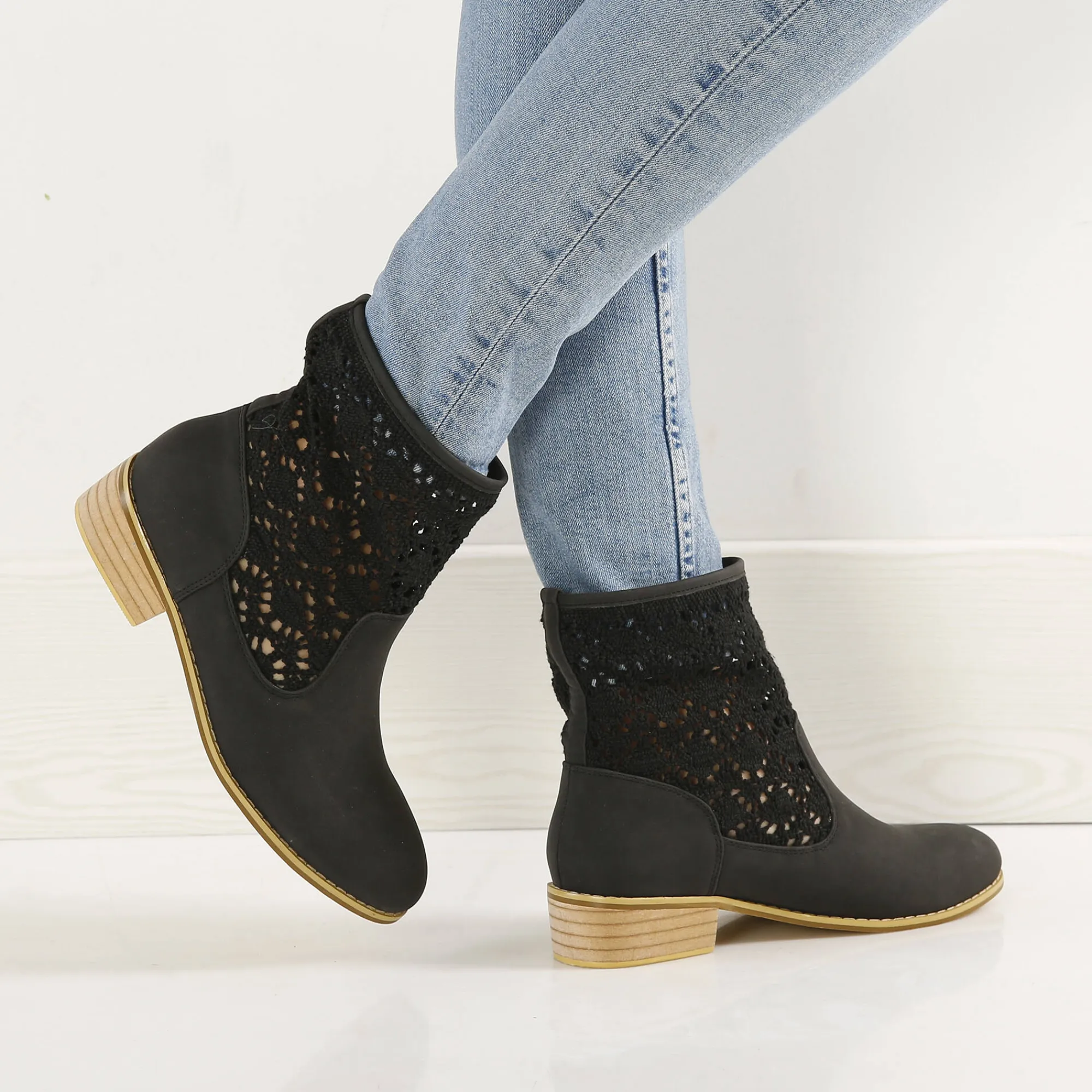 Bottines En Boots|Schoenen<Blancheporte Boots met macramé zwart