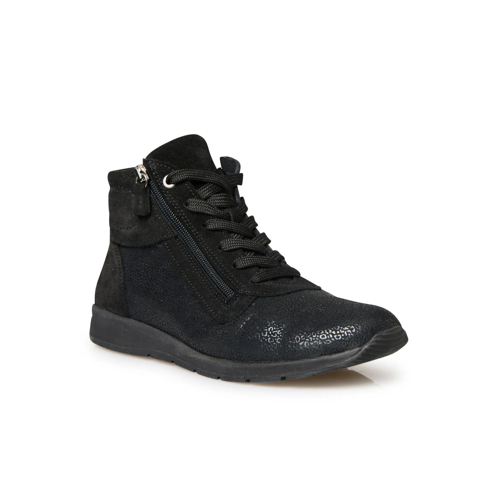 Bottines En Boots|Schoenen<PédiConfort Boots met ritsen in leer en stretchstof zwart
