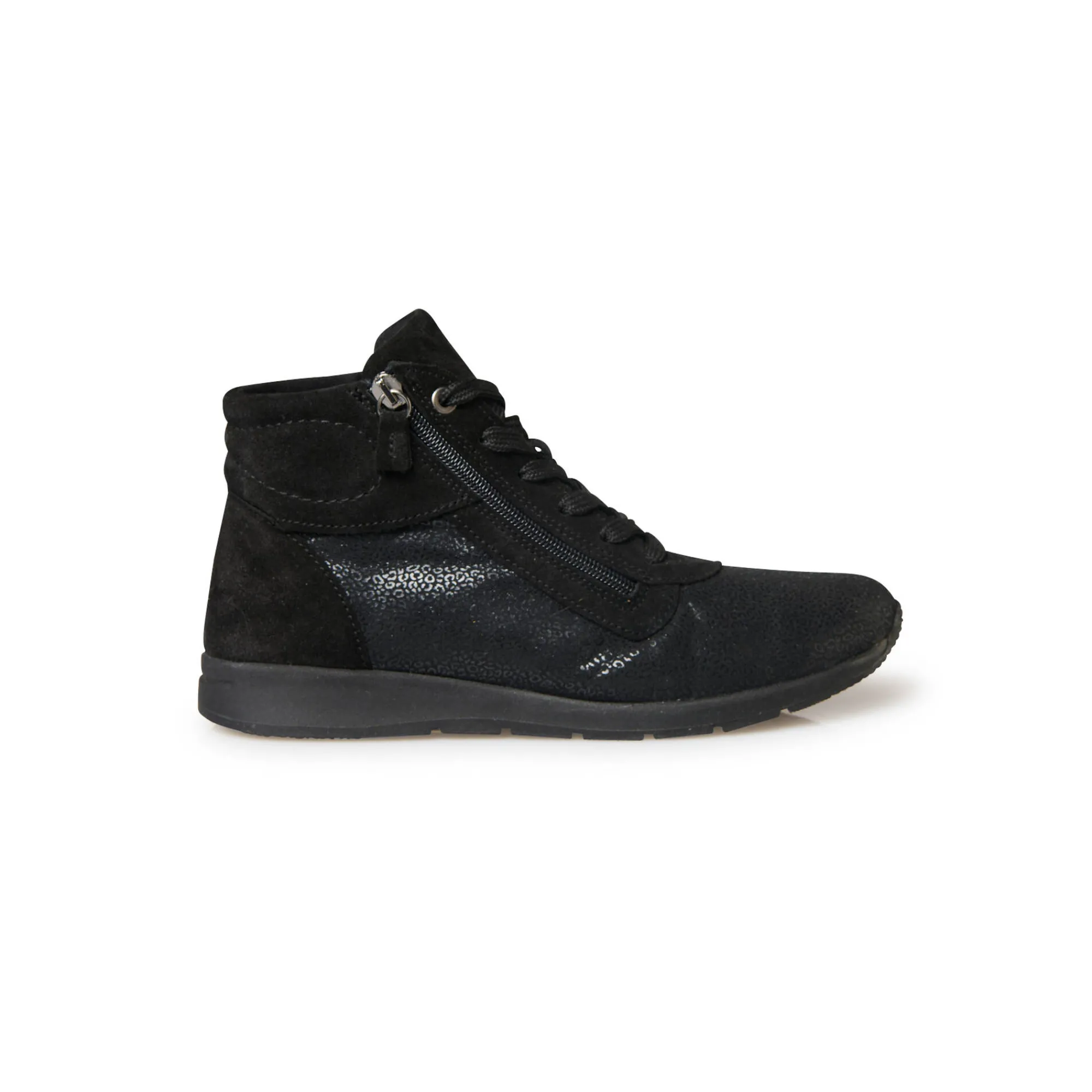 Bottines En Boots|Schoenen<PédiConfort Boots met ritsen in leer en stretchstof zwart