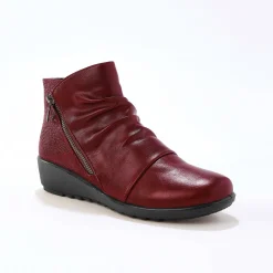 Bottines En Boots|Schoenen<Blancheporte Boots met sleehak en rits, getextureerd effect achter bordeaux
