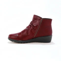 Bottines En Boots|Schoenen<Blancheporte Boots met sleehak en rits, getextureerd effect achter bordeaux