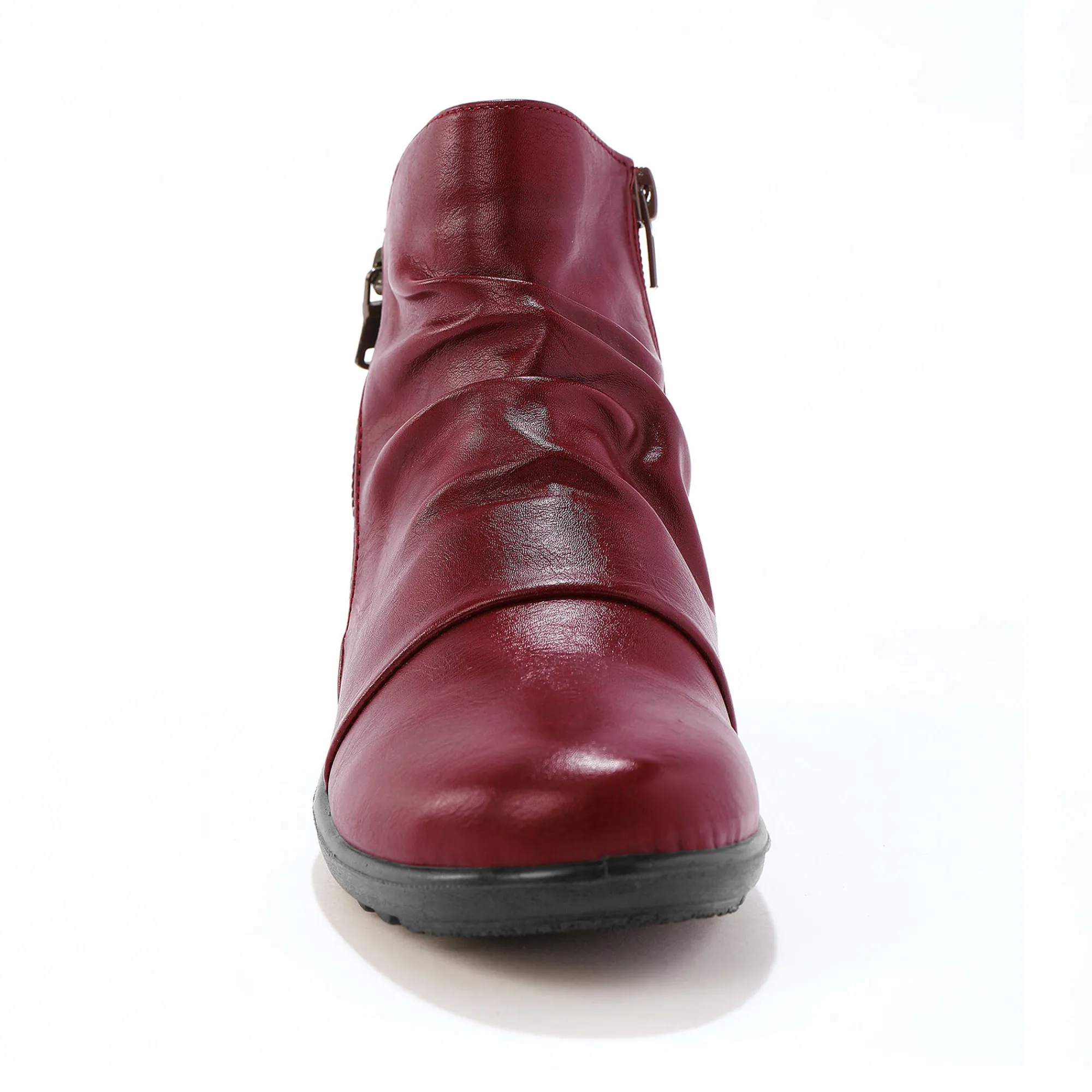Bottines En Boots|Schoenen<Blancheporte Boots met sleehak en rits, getextureerd effect achter bordeaux