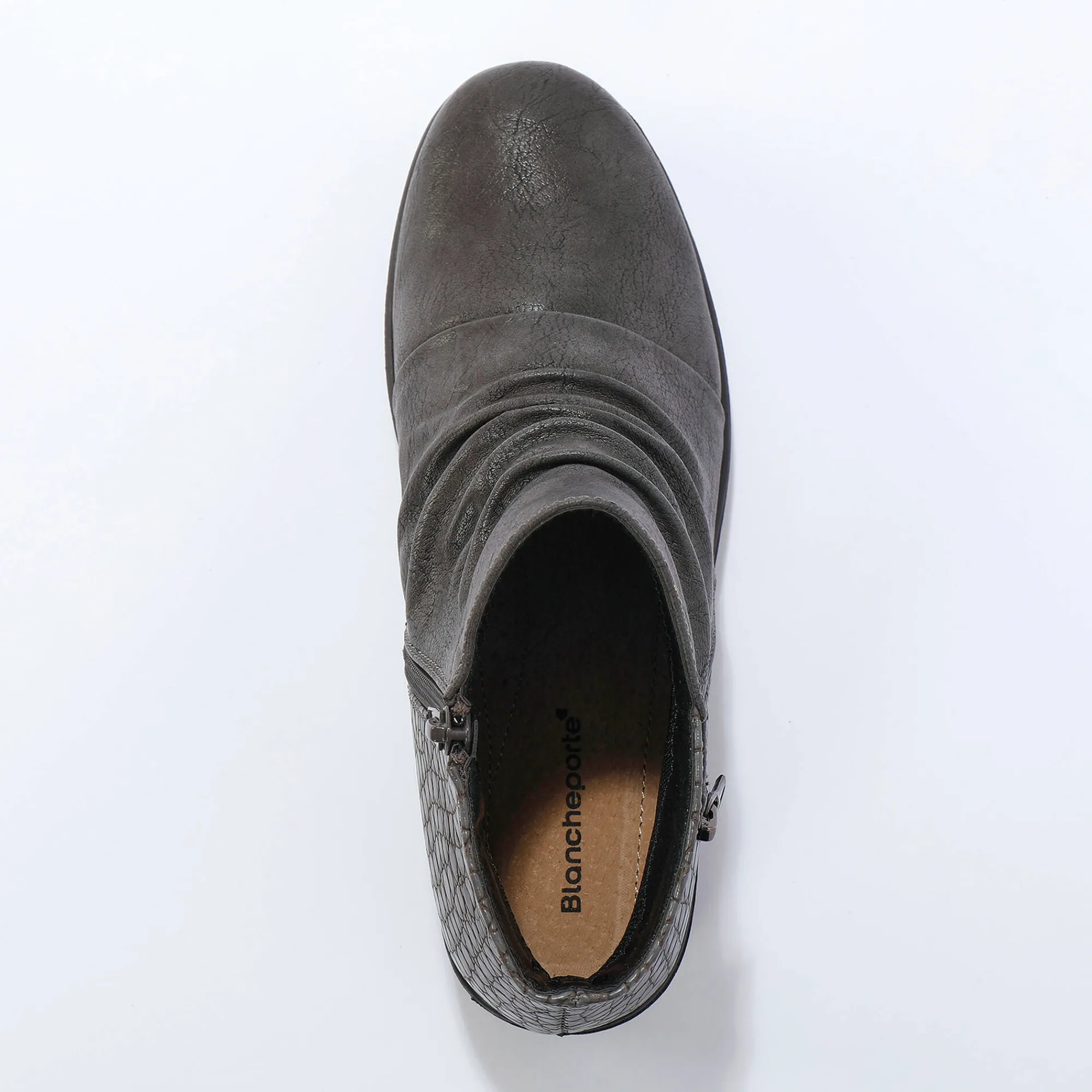 Bottines En Boots|Schoenen<Blancheporte Boots met sleehak en rits, getextureerd effect achter grijs