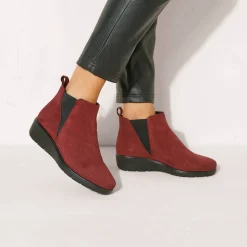 Feestelijke Schoenen|Bottines En Boots<Blancheporte Boots met sleehak, in soepel leer, LWG gecertificeerd bordeaux
