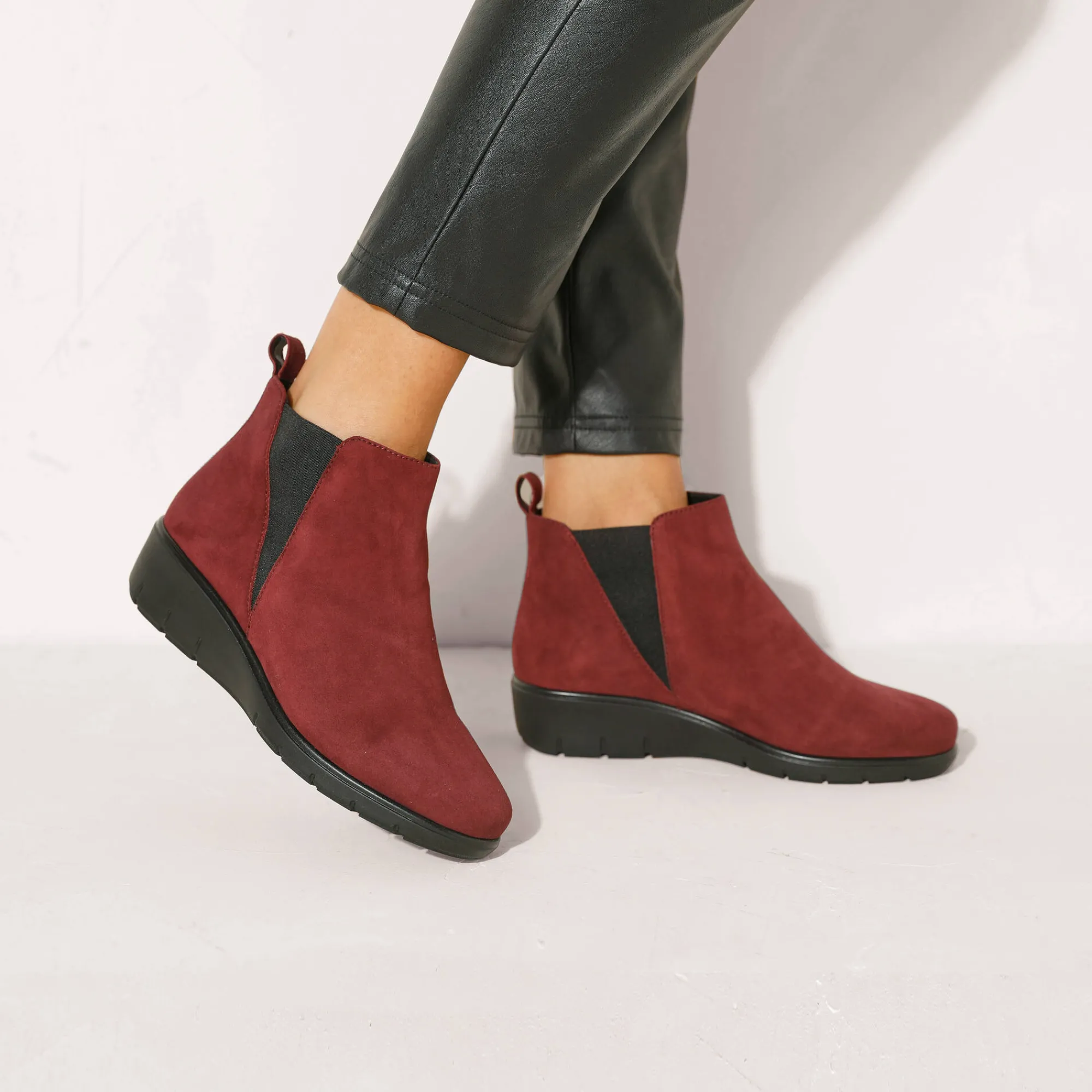 Feestelijke Schoenen|Bottines En Boots<Blancheporte Boots met sleehak, in soepel leer, LWG gecertificeerd bordeaux