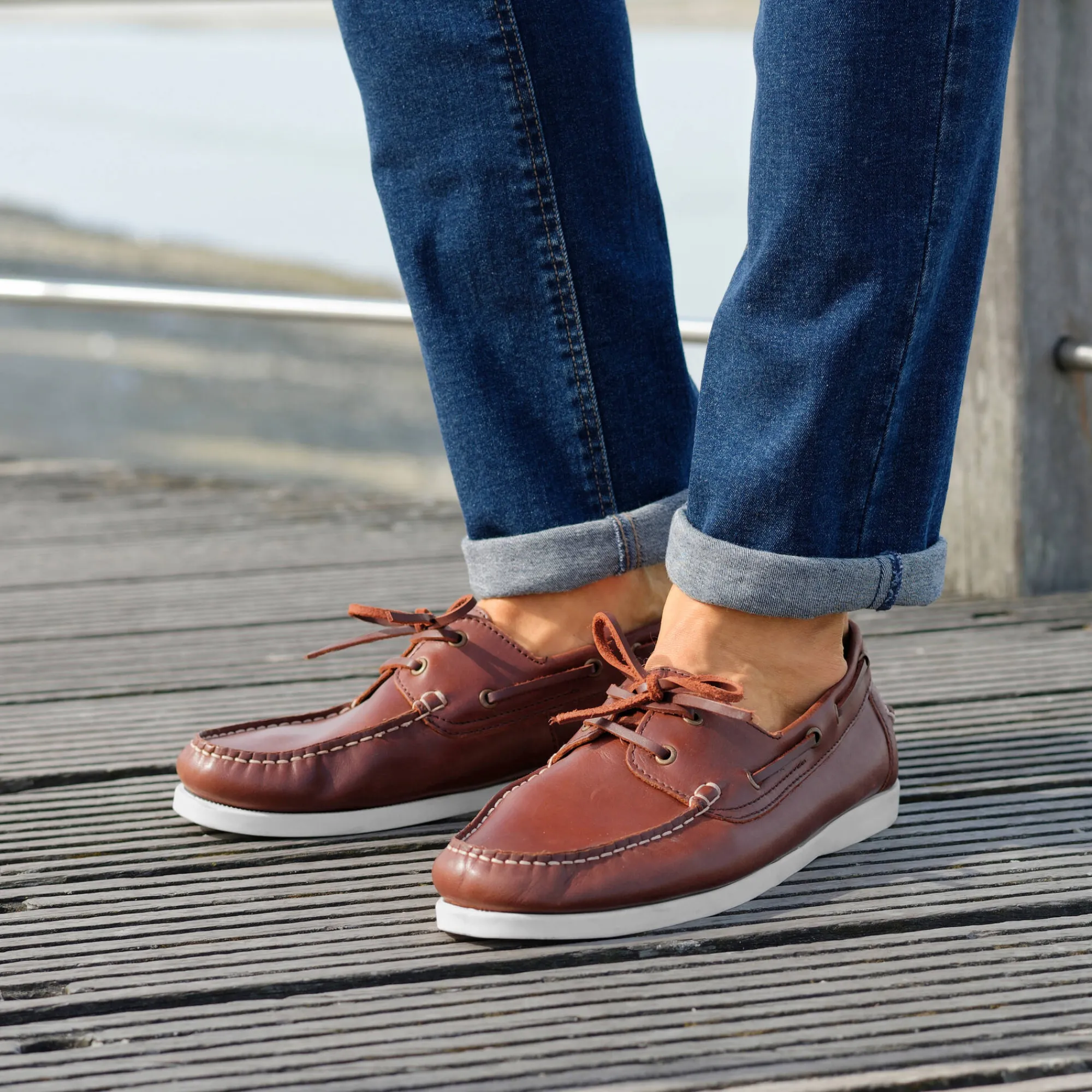 Schoenen|Schoenen Heren<Blancheporte Bootschoenen in leer bruin