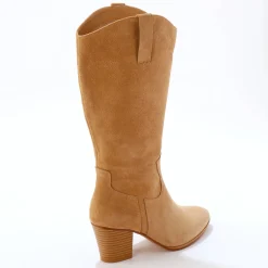 Laarzen|Schoenen<Blancheporte Bottes hautes santiags, cuir suédé lichtbeige