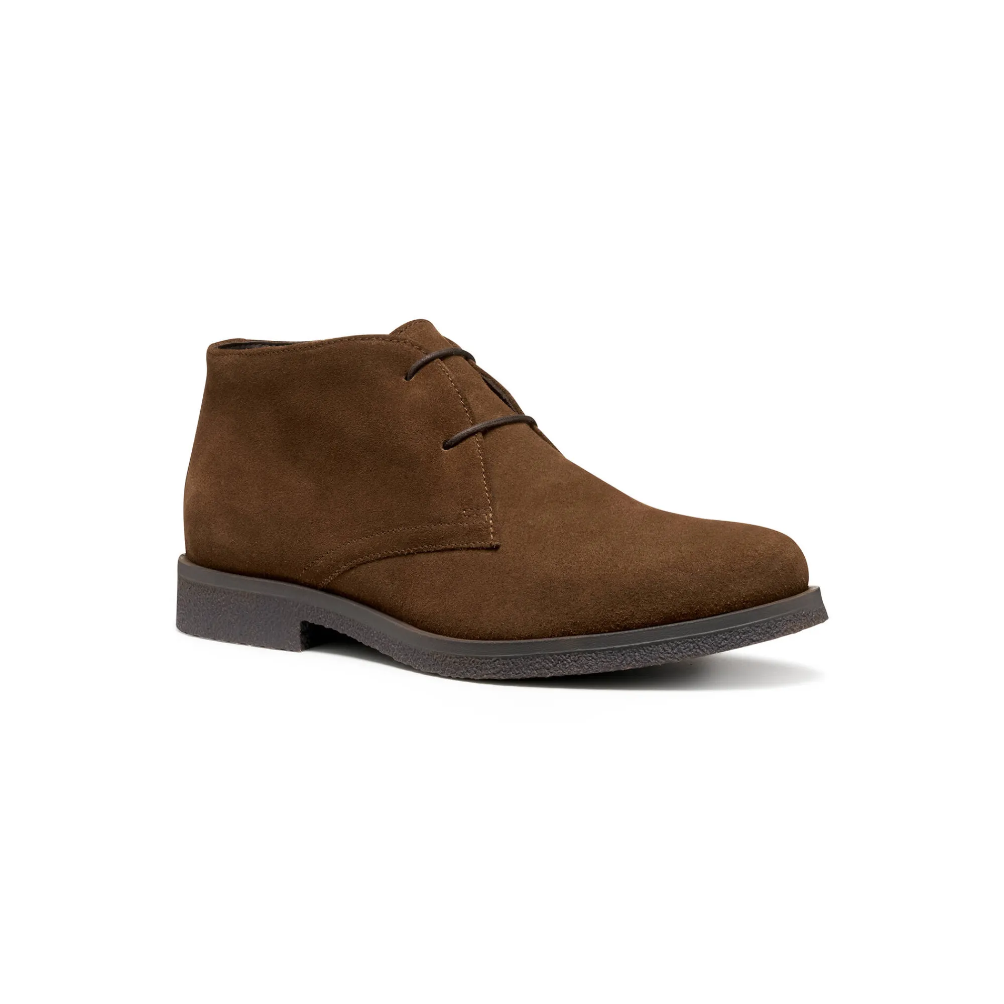 Feestoutfits Heren|Schoenen<Geox Bottines in splitleer CLAUDIO bruin