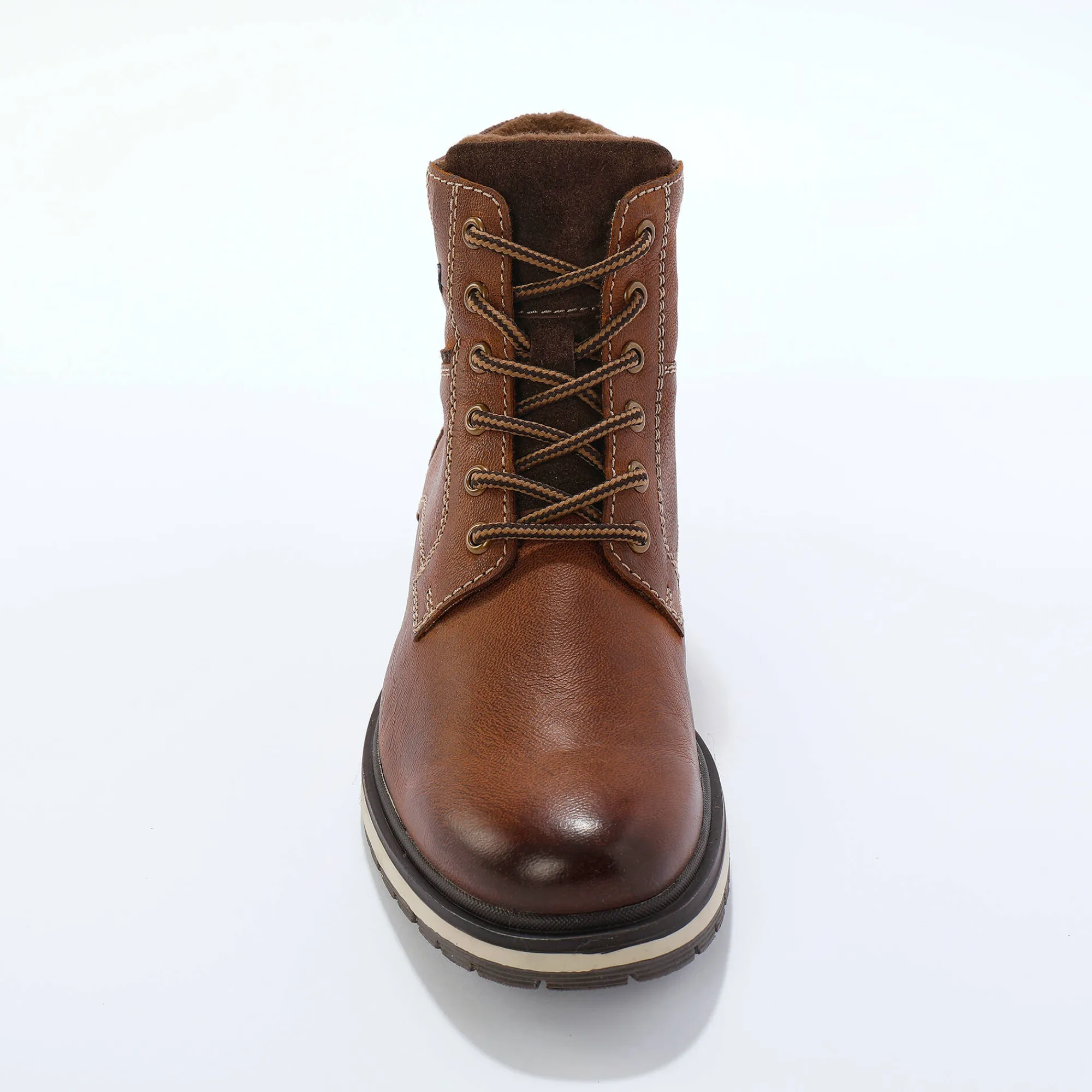 Schoenen|Schoenen Heren<Blancheporte Bottines met veters, leer en velours bruin