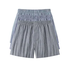 Ondergoed<Blancheporte Boxershort met ingeweven strepen - set van 3 blauw + grijs + marine