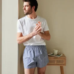 Ondergoed<Blancheporte Boxershort met ingeweven strepen - set van 3 blauw + grijs + marine