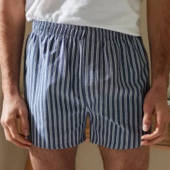Ondergoed<Blancheporte Boxershort met ingeweven strepen - set van 3 blauw + grijs + marine