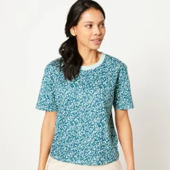 T-Shirt En Topje<Blancheporte Boxy T-shirt, bedrukt eendenblauw