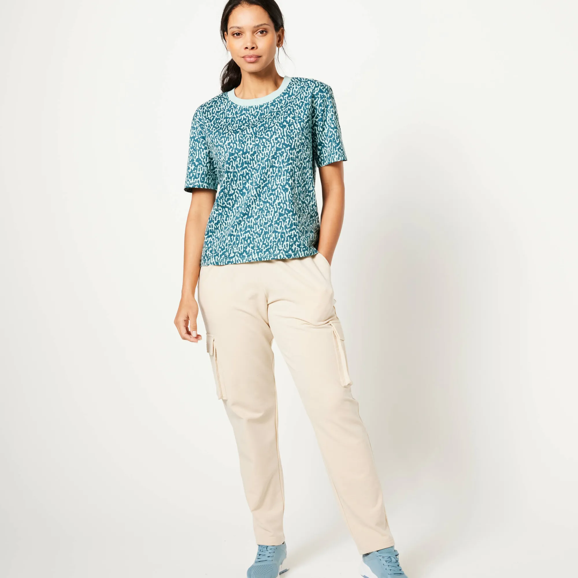 T-Shirt En Topje<Blancheporte Boxy T-shirt, bedrukt eendenblauw