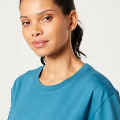 T-Shirt En Topje<Blancheporte Boxy T-shirt met ellebooglange mouwen eendenblauw