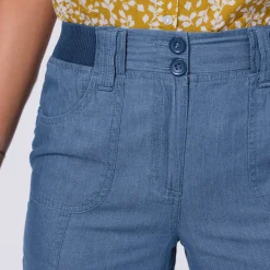 Jeans<Blancheporte 3/4-broek in denim met tricot tailleband stone