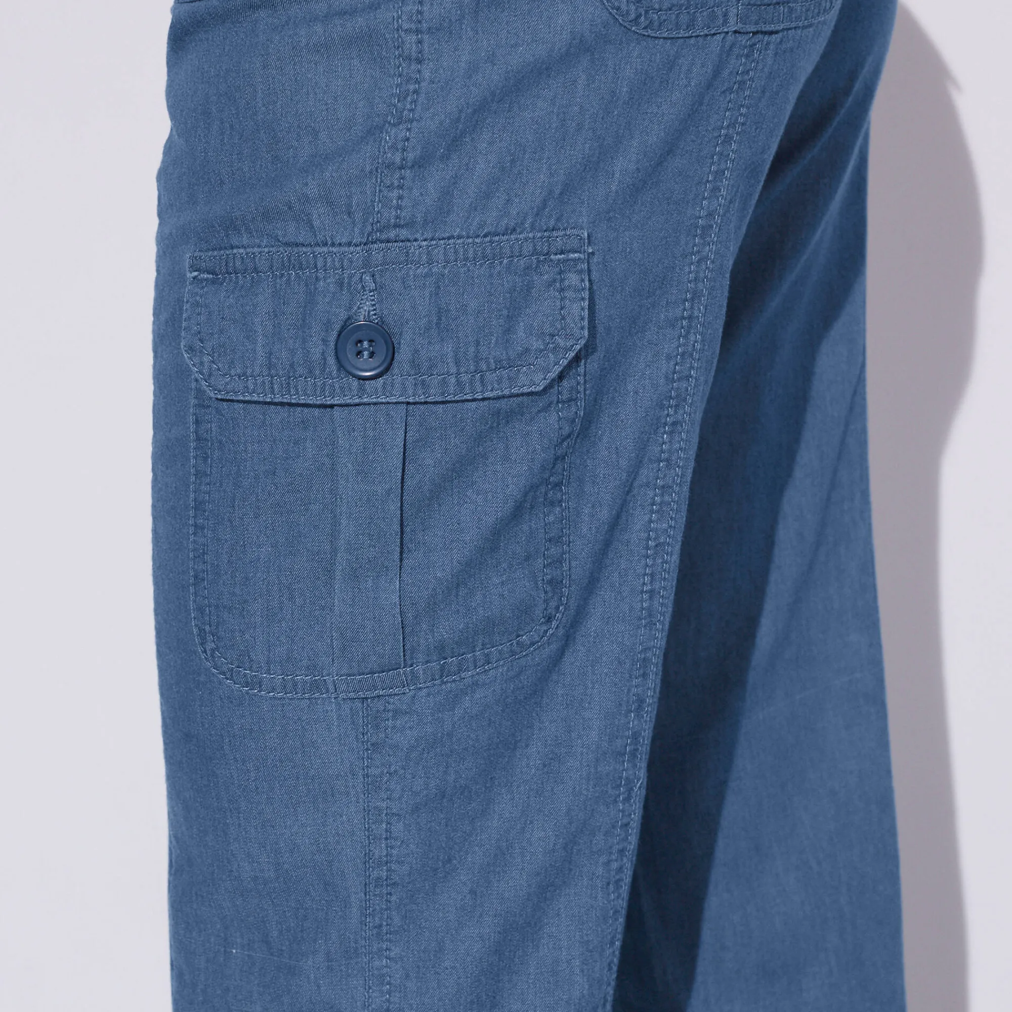 Jeans<Blancheporte 3/4-broek in denim met tricot tailleband stone