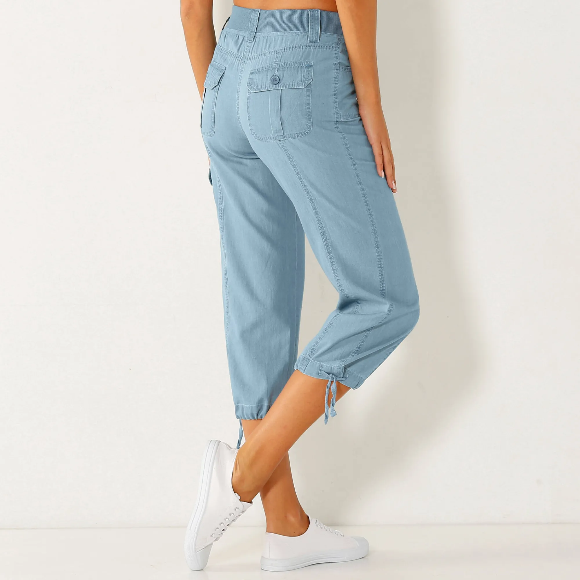 Jeans<Blancheporte 3/4-broek in denim met tricot tailleband bleached