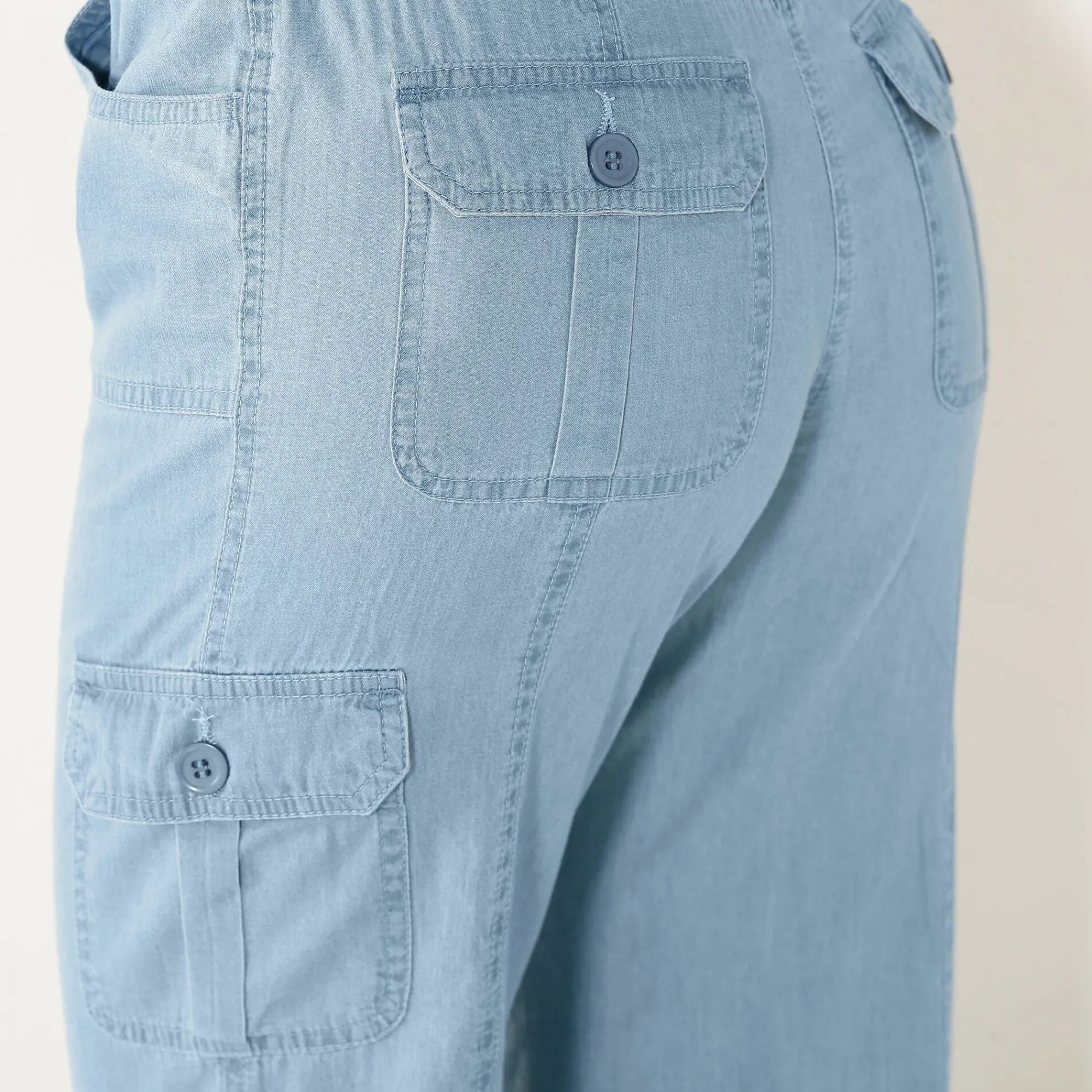 Jeans<Blancheporte 3/4-broek in denim met tricot tailleband bleached
