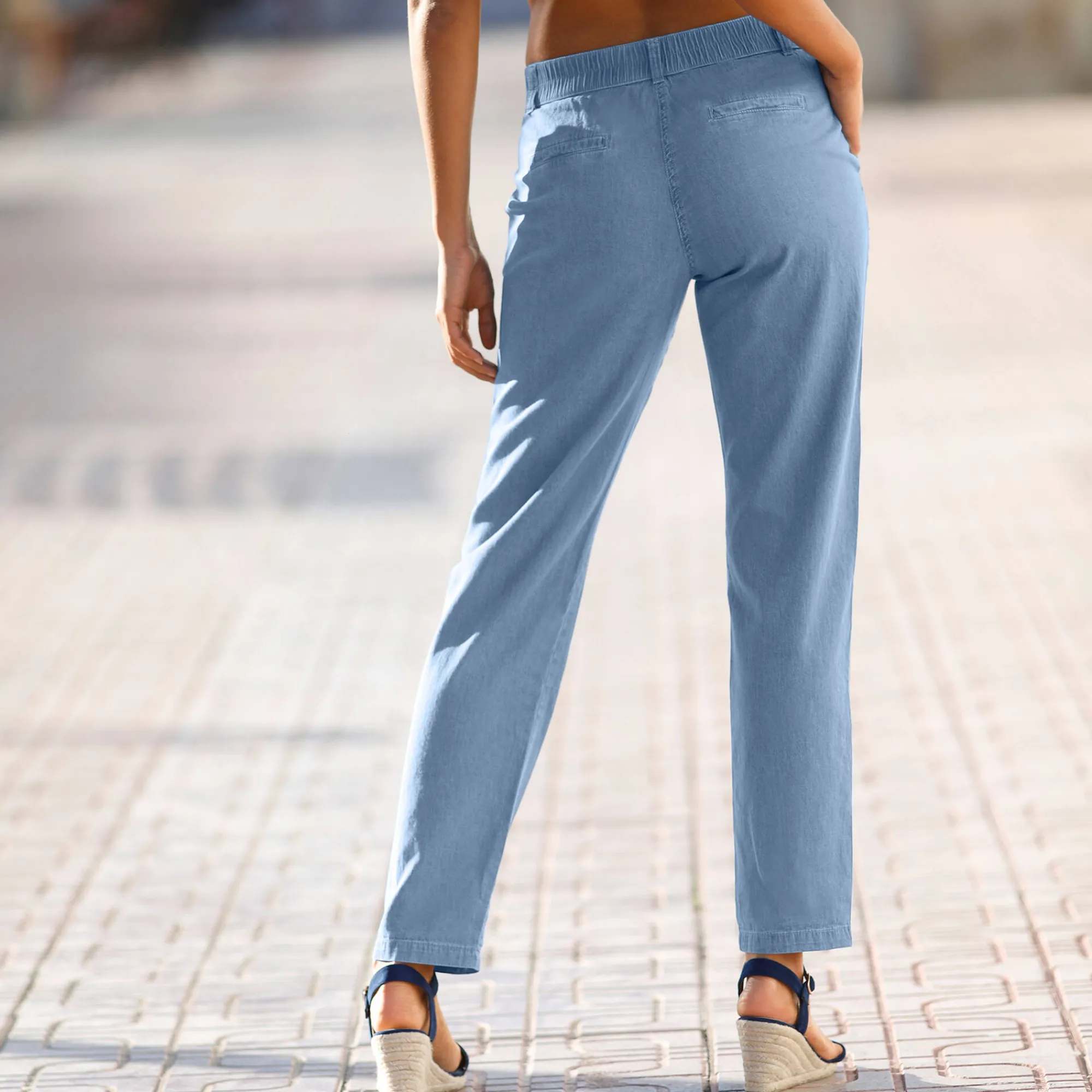 Jeans<Blancheporte Broek in lichte jeansstof bleached
