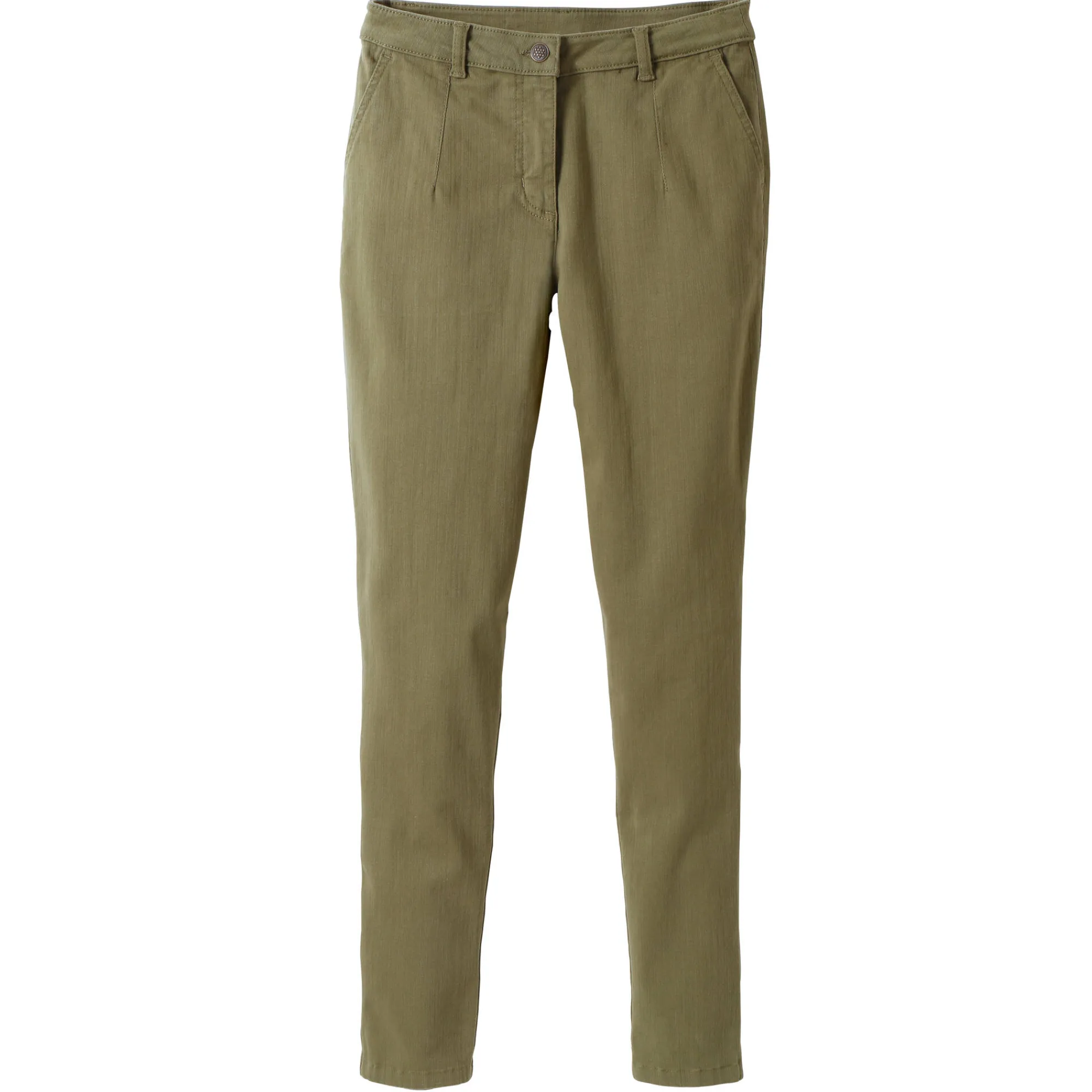 Broek<Blancheporte Broek in 'mom' model met hoge taille, stretch kaki