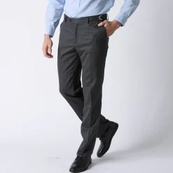 Broek<Blancheporte Broek in polyester en wol met verstelbare tailleband antracietgrijs