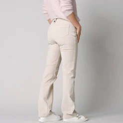 Broek<Blancheporte Broek in ribvelours met recht model grijsbeige