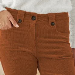 Broek<Blancheporte Broek in ribvelours met recht model karamel