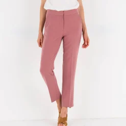 Broek<Blancheporte 7/8-broek in slimmodel, effen rozenhout